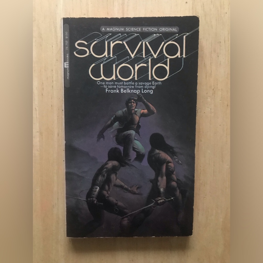 🖤5 for $20- Frank Belknap Long SURVIVAL WORLD Magnum 1971 1st Printing Paperback